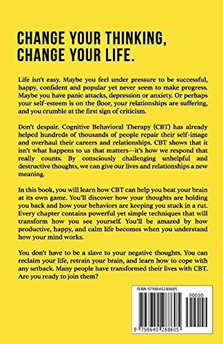 Back cover of a book about changing your thinking and life with CBT.