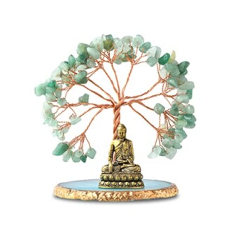 Buddha Statue with Healing Crystal Tree